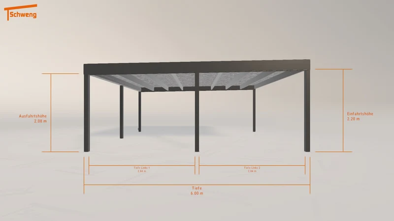 #DE Schweng Flachdachcarport C600 (ID x73884)