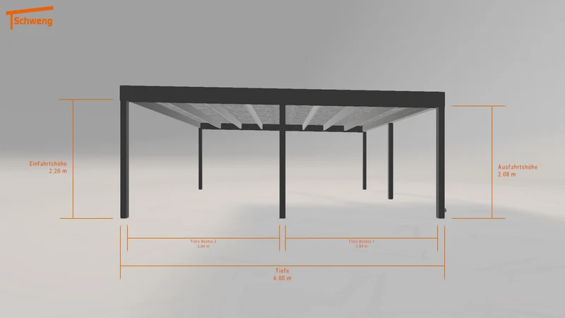#DE Schweng Flachdachcarport C600 (ID x73884)