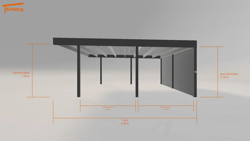 #DE Schweng Flachdachcarport C600 (ID dv8wnx)
