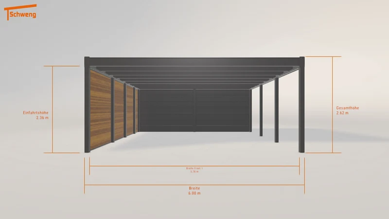#DE Schweng Flachdachcarport C600+ (ID 42kzq7)
