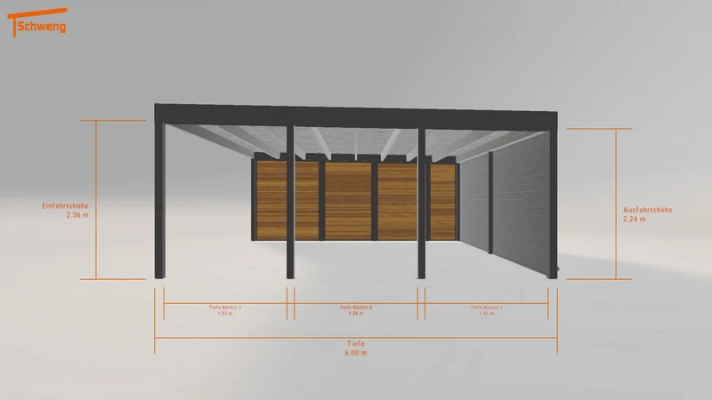 #DE Schweng Flachdachcarport C600+ (ID 42kzq7)