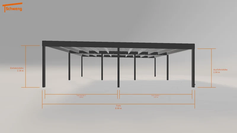 #DE Schweng Flachdachcarport C600 (ID mjq23z)