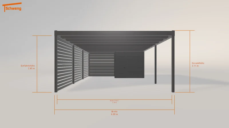 #DE Schweng Flachdachcarport C600 (ID w3pxpg)