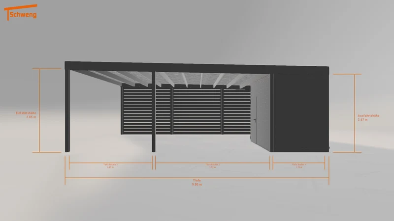 #DE Schweng Flachdachcarport C600 (ID w3pxpg)