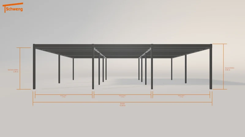 #DE Schweng Flachdachcarport C600 (ID w3p23w)