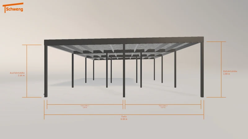 #DE Schweng Flachdachcarport C600 (ID w3p23w)