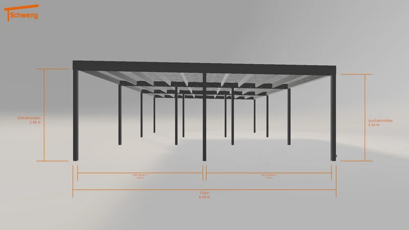 #DE Schweng Flachdachcarport C600 (ID w3p23w)