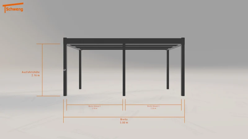 #DE Schweng Flachdachcarport C600 (ID 85y95m) #MTG
