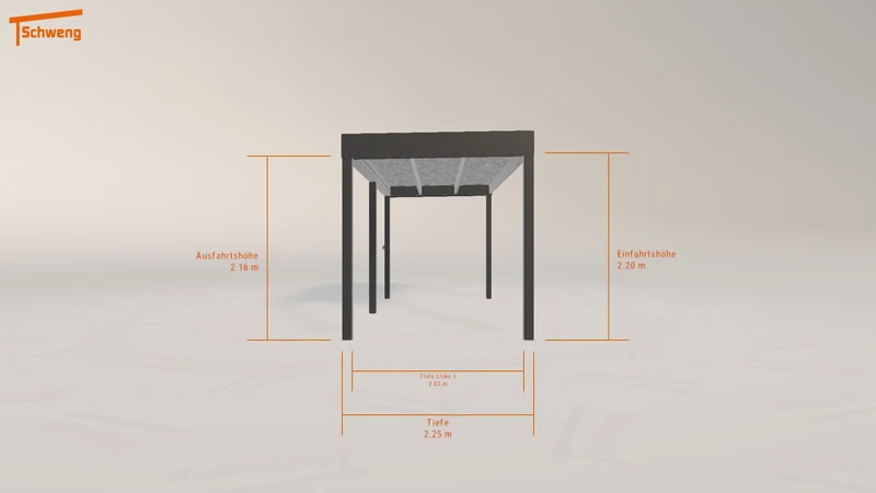 #DE Schweng Flachdachcarport C600 (ID 85y95m) #MTG