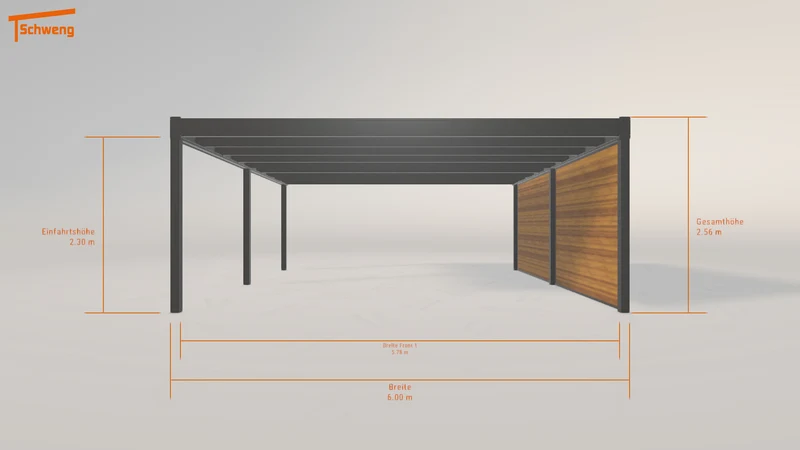 #DE Schweng Flachdachcarport C600+ (ID jjnp89)