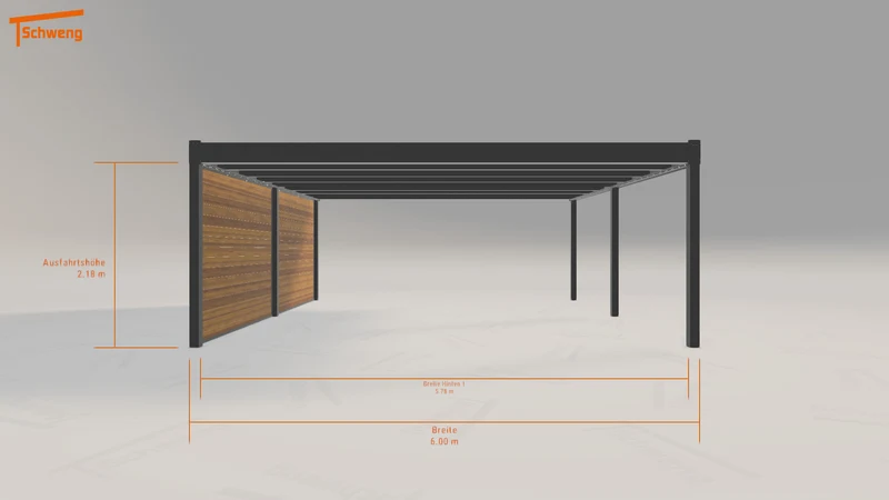 #DE Schweng Flachdachcarport C600+ (ID jjnp89)