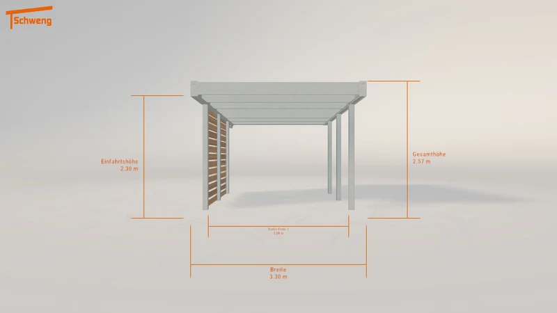 #DE Schweng Flachdachcarport C600 (ID mjq3qg)