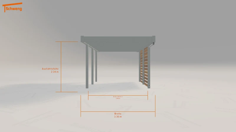 #DE Schweng Flachdachcarport C600 (ID mjq3qg)