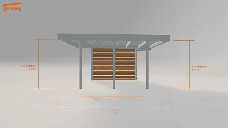 #DE Schweng Flachdachcarport C600 (ID mjq3qg)