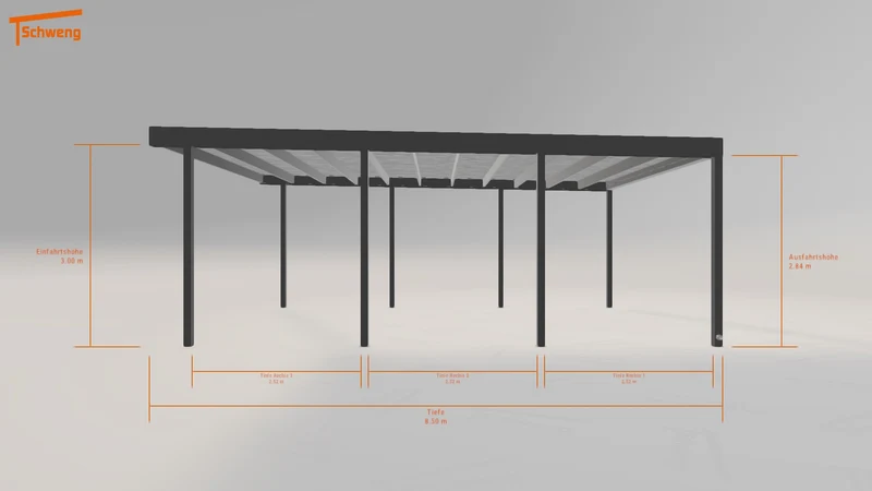 #DE Schweng Flachdachcarport C600 (ID 2qkkbd)