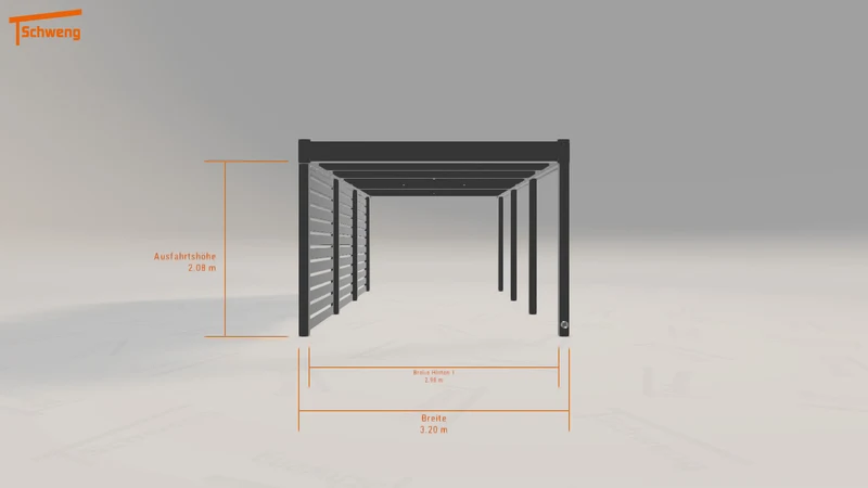 #DE Schweng Flachdachcarport C600 (ID 33kkp3)