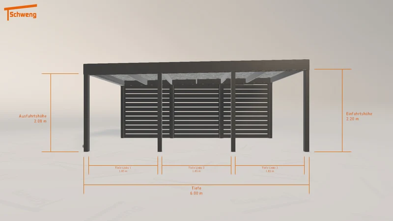 #DE Schweng Flachdachcarport C600 (ID 33kkp3)