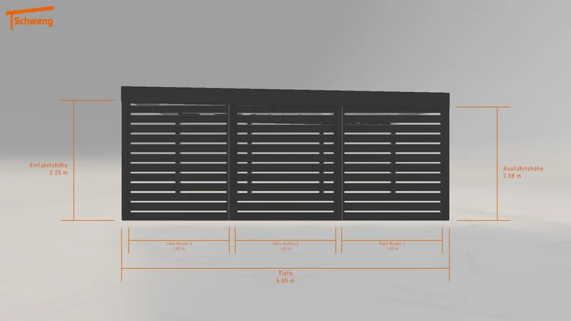 #DE Schweng Flachdachcarport C600 (ID 33kkp3)