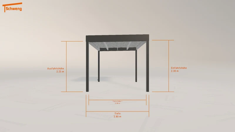 #DE Schweng Flachdachcarport C600 (ID pbd9qy)
