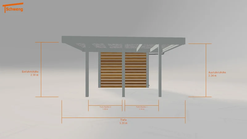 #DE Schweng Flachdachcarport C600 (ID x73kxn)