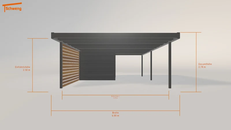 #DE Schweng Flachdachcarport C600 (ID 7799m2)