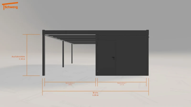 #DE Schweng Flachdachcarport C600 (ID 7799m2)