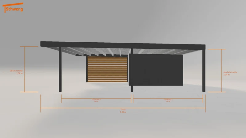 #DE Schweng Flachdachcarport C600 (ID 7799m2)