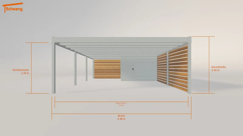 #DE Schweng Flachdachcarport C600+ (ID 85yd87) #MTG