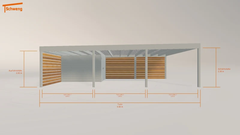 #DE Schweng Flachdachcarport C600+ (ID 85yd87) #MTG
