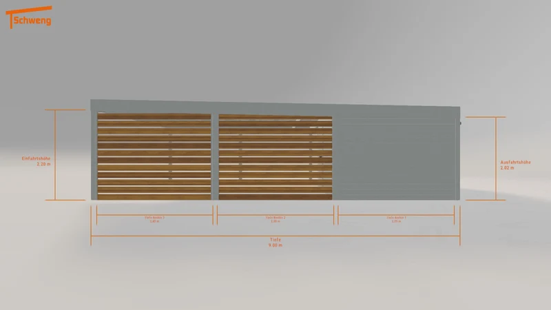 #DE Schweng Flachdachcarport C600+ (ID 85yd87) #MTG