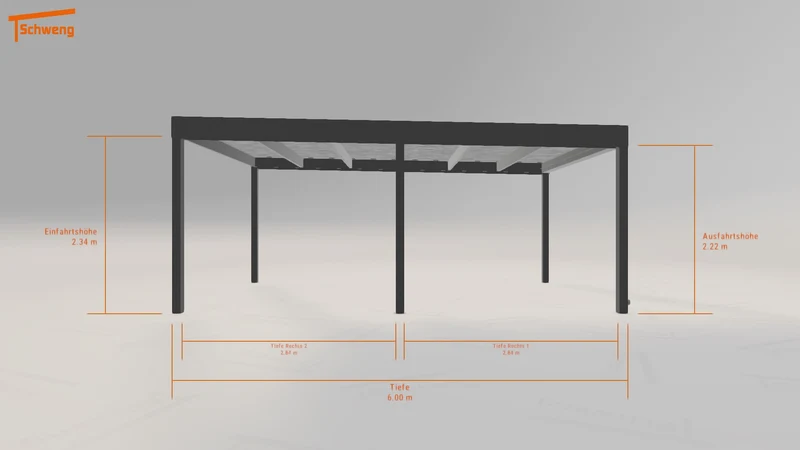 #DE Schweng Flachdachcarport C600 (ID dv8n58)