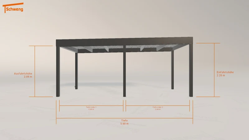 #DE Schweng Flachdachcarport C600 (ID yg2vj4)