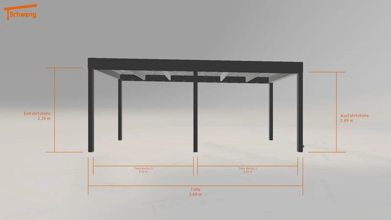 #DE Schweng Flachdachcarport C600 (ID yg2vj4)