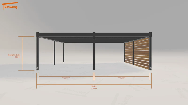 #DE Schweng Flachdachcarport C600 (ID 85yvz5)
