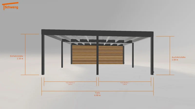 #DE Schweng Flachdachcarport C600 (ID 85yvz5)