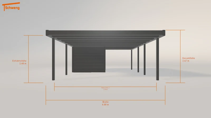 #DE Schweng Flachdachcarport C600+ (ID x734x3) #MTG