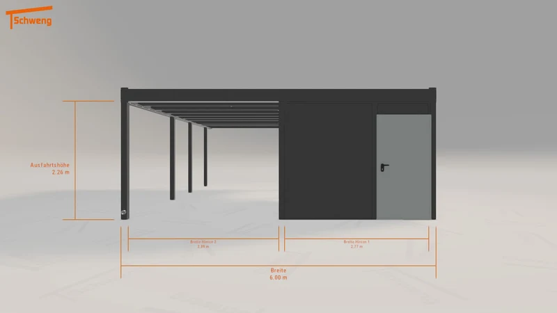#DE Schweng Flachdachcarport C600+ (ID x734x3) #MTG