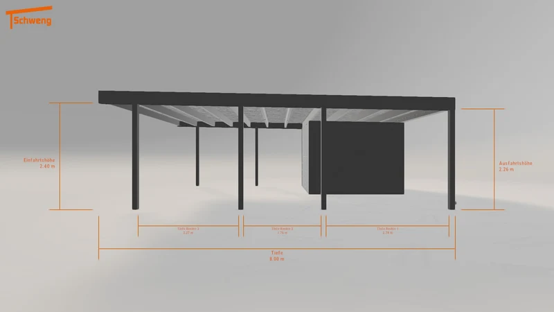 #DE Schweng Flachdachcarport C600+ (ID x734x3) #MTG