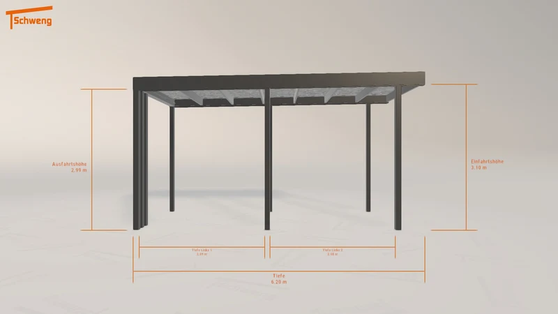 #CH Schweng Flachdachcarport C600 (ID 2qk84r)