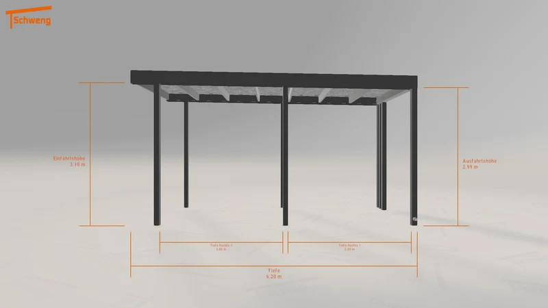 #CH Schweng Flachdachcarport C600 (ID 2qk84r)
