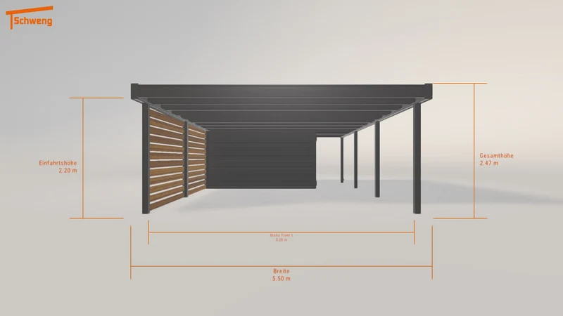 #DE Schweng Flachdachcarport C600 (ID zb4ryv)