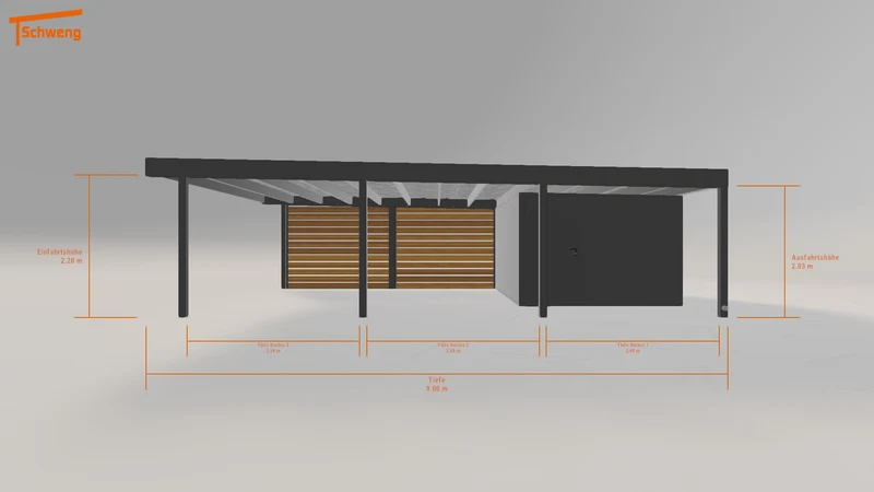 #DE Schweng Flachdachcarport C600 (ID zb4ryv)