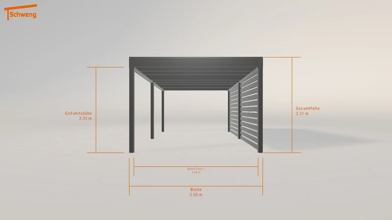 #DE Schweng Flachdachcarport C600+ (ID 779ww2)