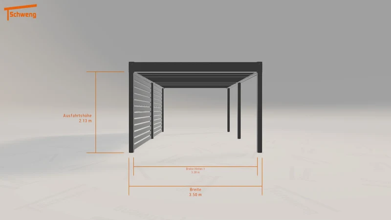 #DE Schweng Flachdachcarport C600+ (ID 779ww2)