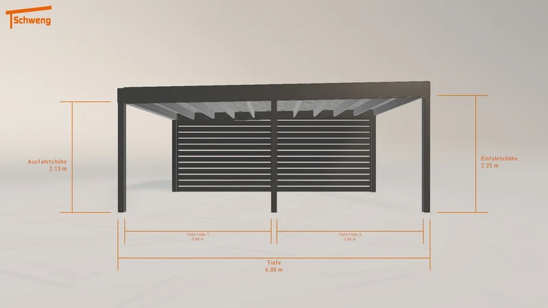 #DE Schweng Flachdachcarport C600+ (ID 779ww2)