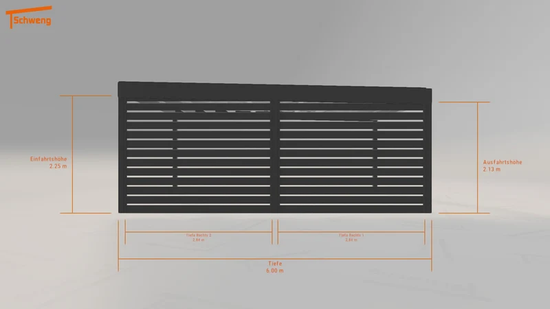 #DE Schweng Flachdachcarport C600+ (ID 779ww2)