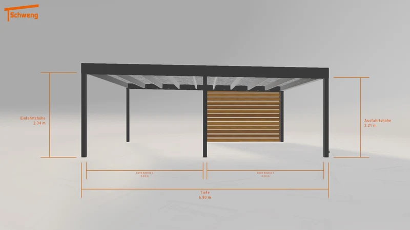 #DE Schweng Flachdachcarport C600 (ID 33k7x5)