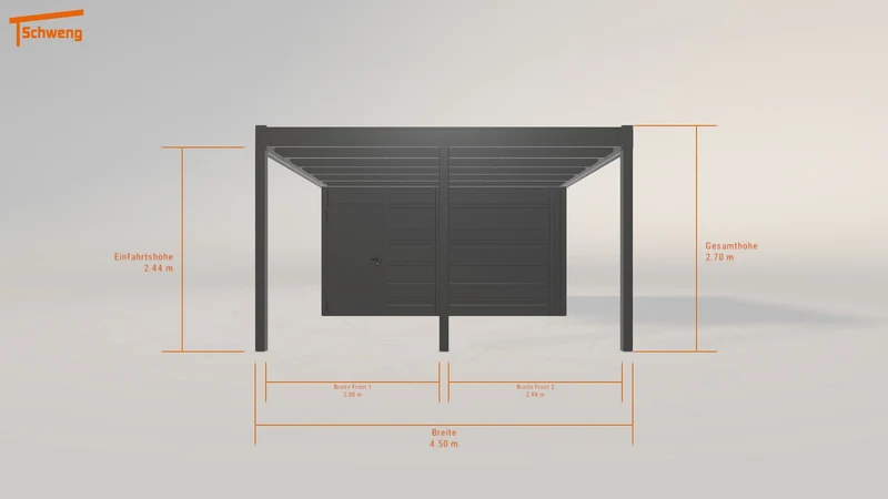 #DE Schweng Flachdachcarport C600+ (ID 33k29p)