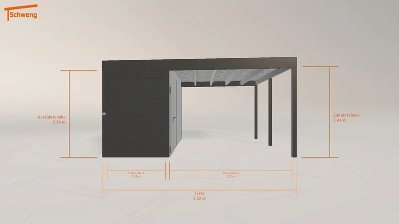 #DE Schweng Flachdachcarport C600+ (ID 33k29p)