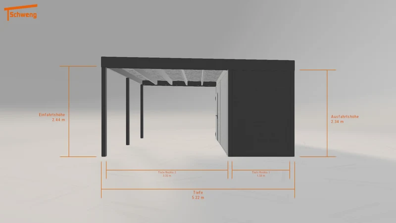 #DE Schweng Flachdachcarport C600+ (ID 33k29p)